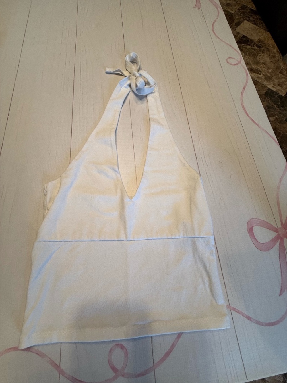 Hollister Bare Halter Top White Size S